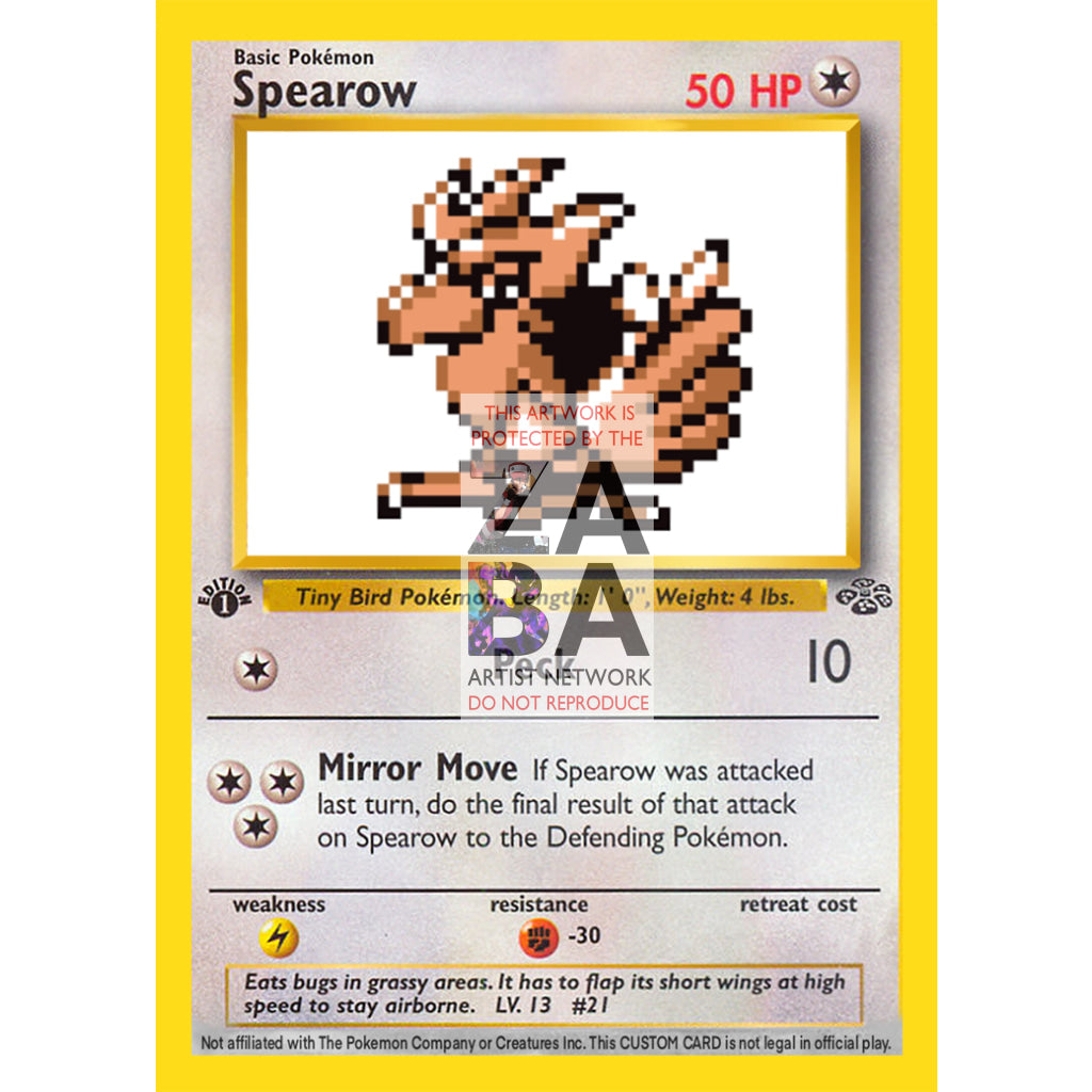 Spearow Game Sprite Custom Pokemon Card - ZabaTV