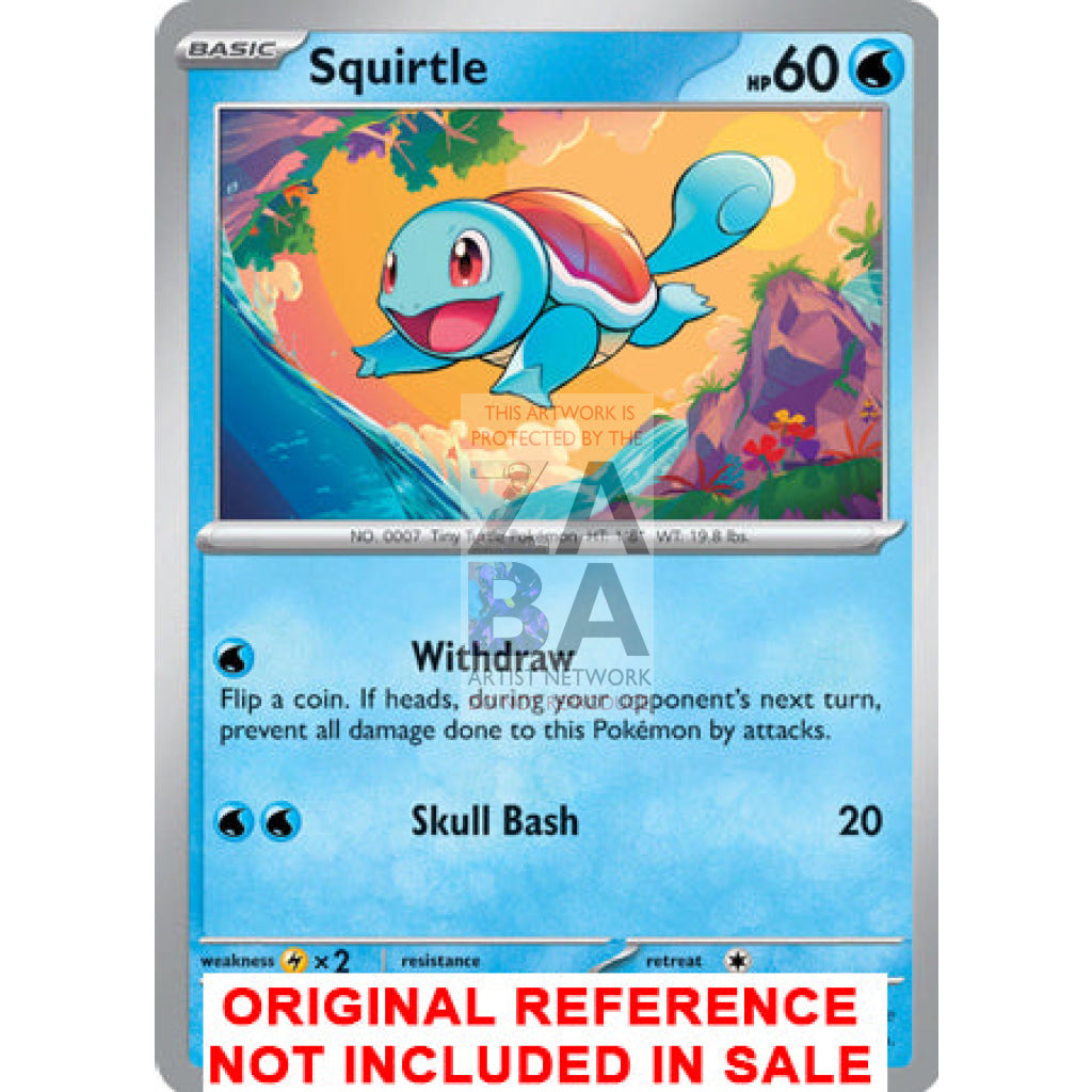 Squirtle 007/165 151 Extended Art Custom Pokemon Card - ZabaTV