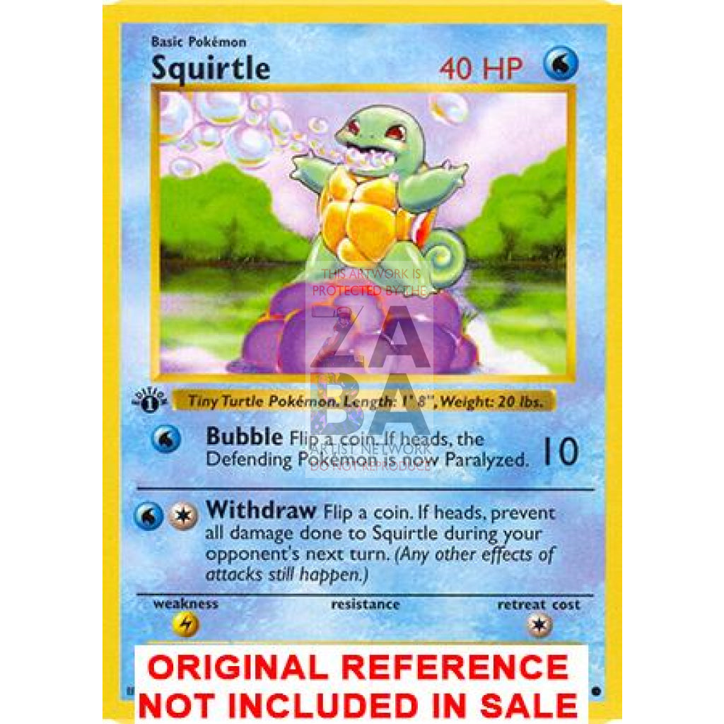 Squirtle 63/102 Base Set (+Text) Extended Art Custom Pokemon Card - ZabaTV