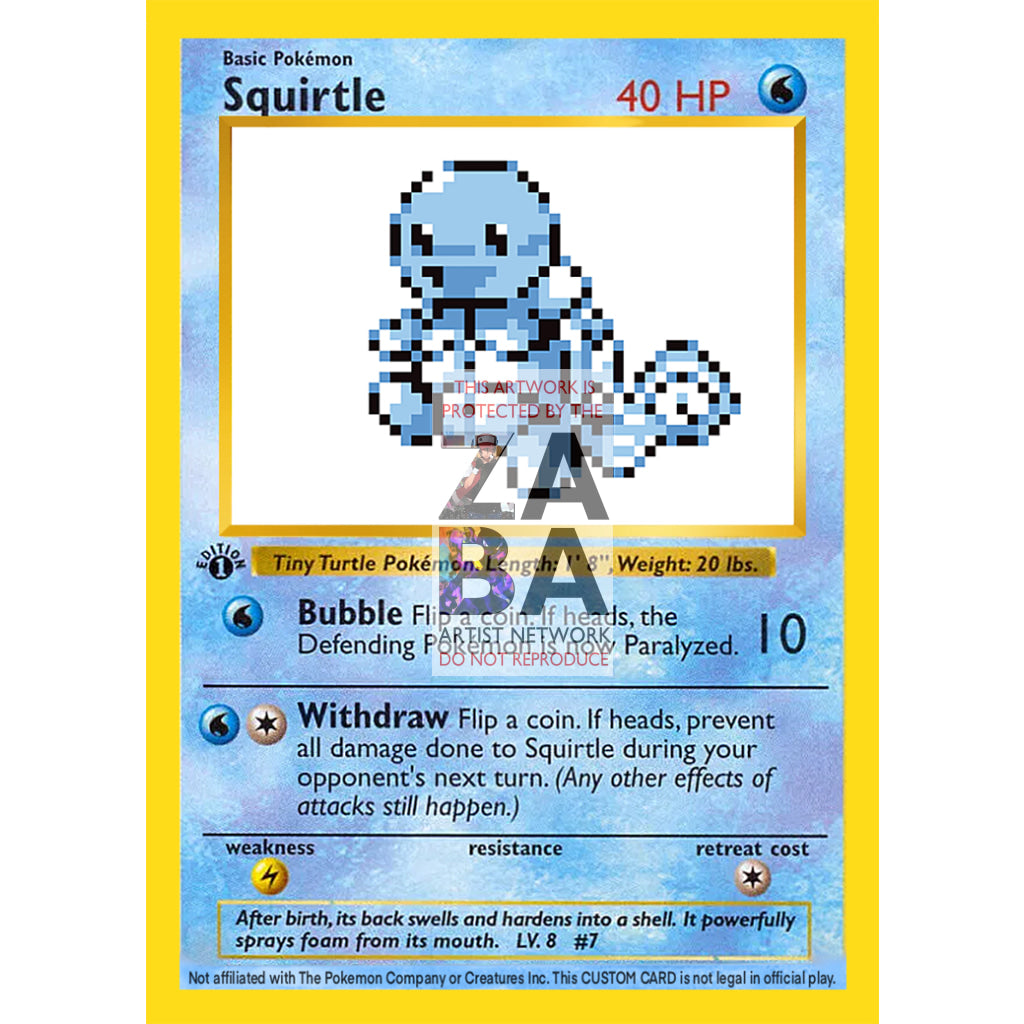 Squirtle Game Sprite Custom Pokemon Card - ZabaTV