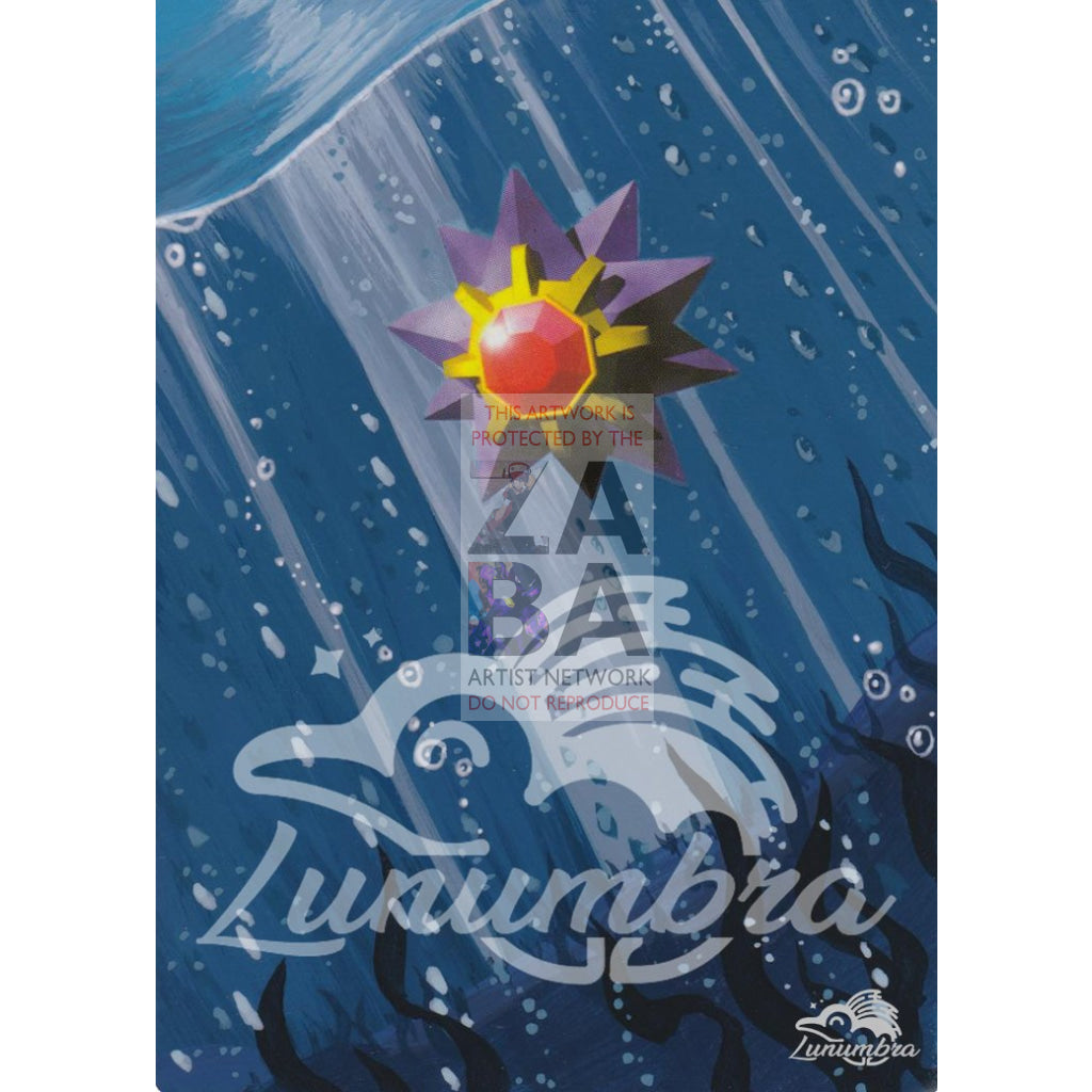 Starmie 64/102 Base Extended Art Custom Pokemon Card Textless Silver Holographic