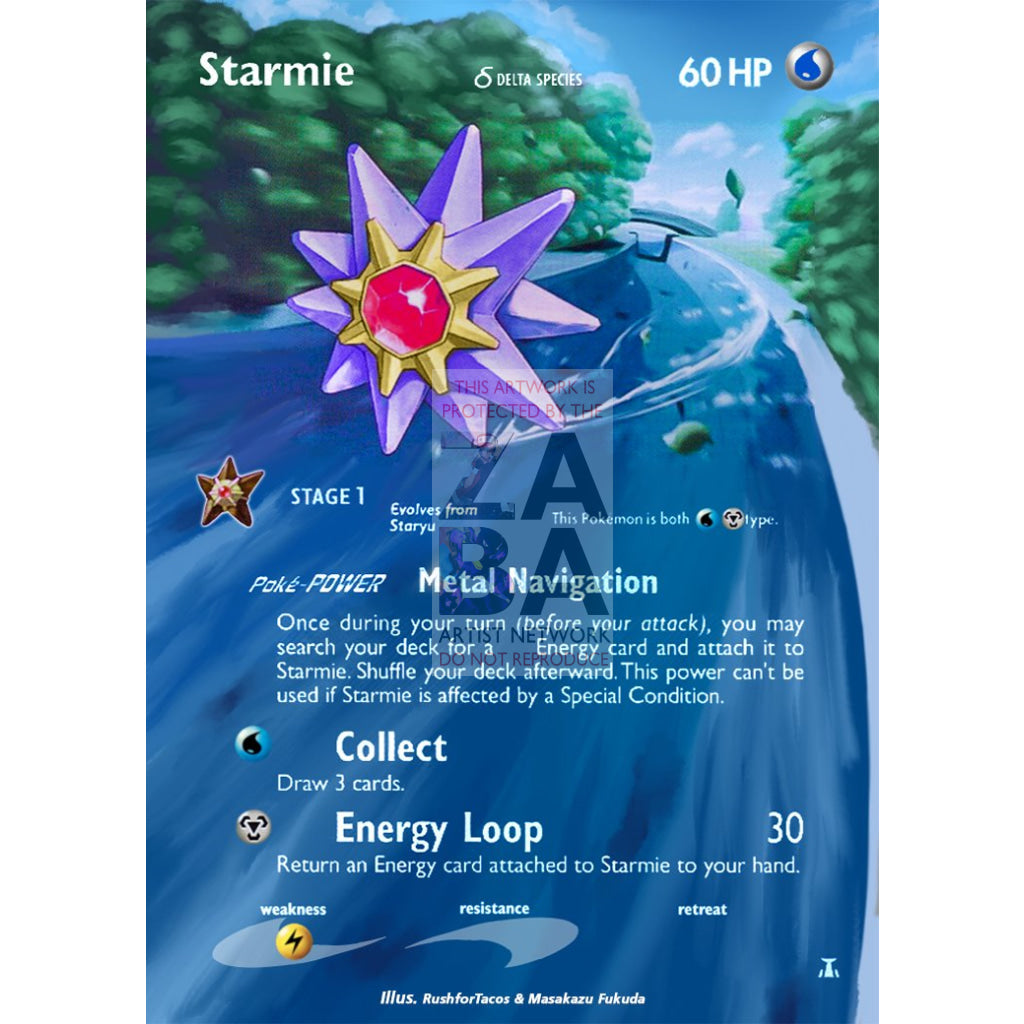 Starmie (Delta Species) 15/113 Delta Species Extended Art Custom Pokemon Card - ZabaTV