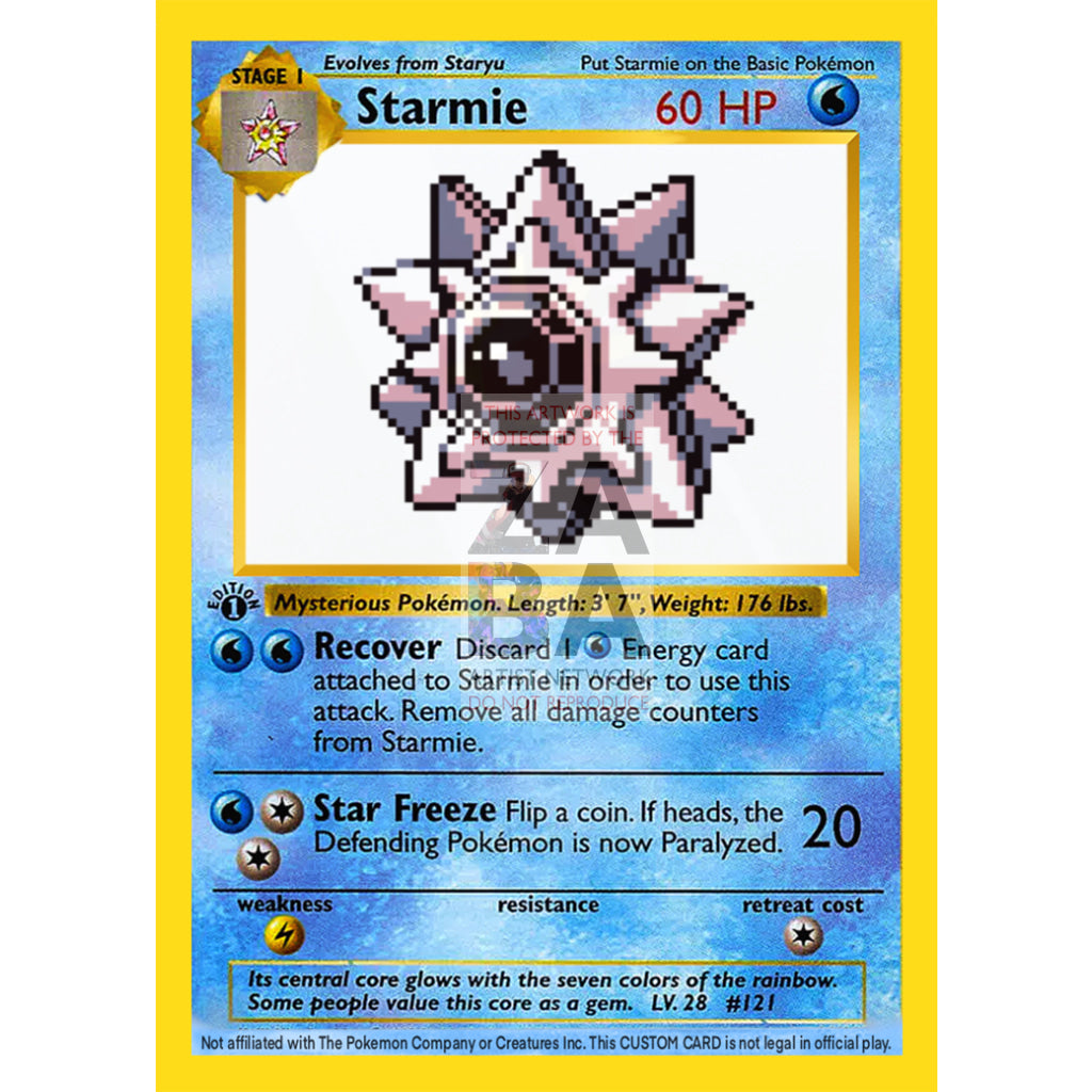 Starmie Game Sprite Custom Pokemon Card