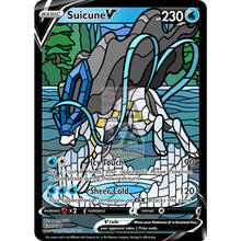 Suicune V Stained - Glass Custom Pokemon Card Avalanche / Silver Foil