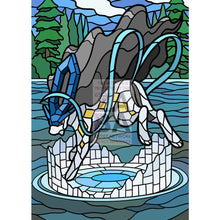 Suicune V Stained - Glass Custom Pokemon Card Avalanche Textless / Silver Foil