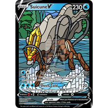 Suicune V Stained - Glass Custom Pokemon Card Burning Chill / Silver Foil