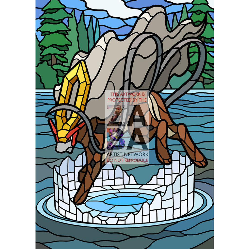 Suicune V Stained-Glass Custom Pokemon Card - ZabaTV