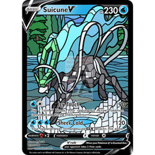 Suicune V Stained - Glass Custom Pokemon Card Frost Bite / Silver Foil