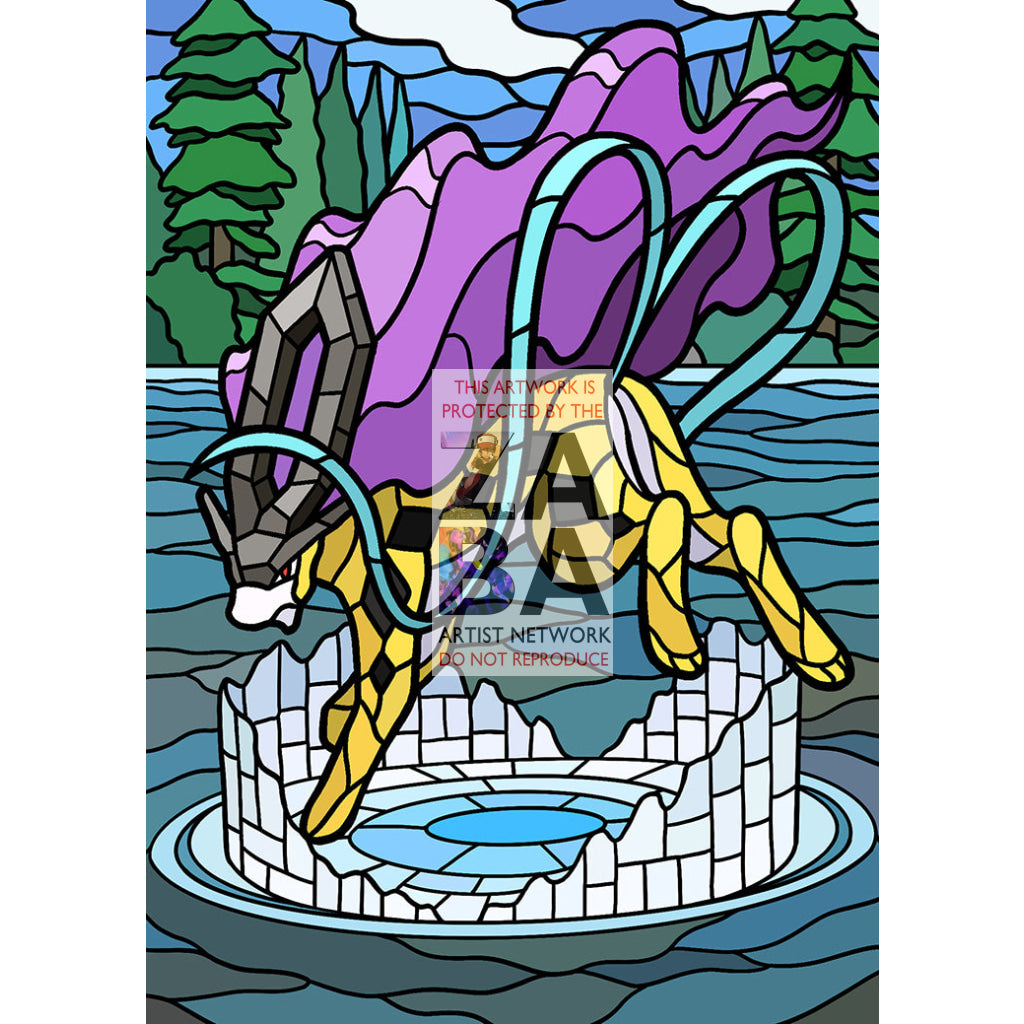 Suicune V Stained-Glass Custom Pokemon Card - ZabaTV