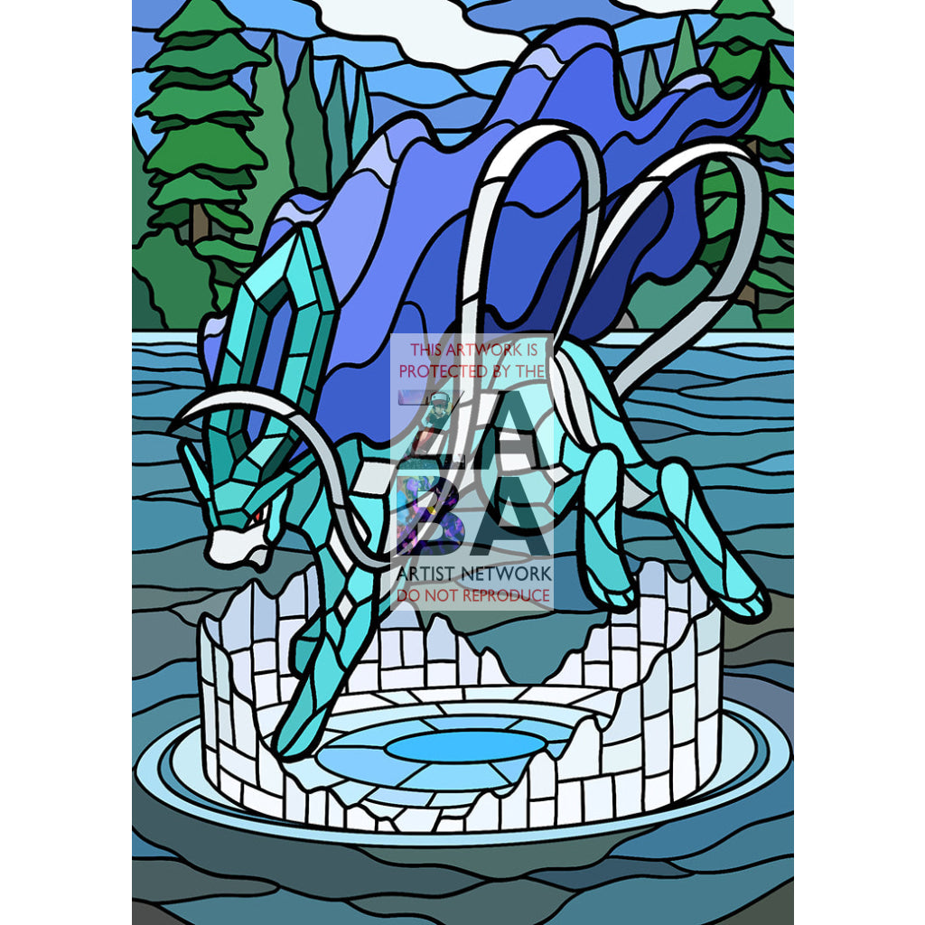 Suicune V Stained-Glass Custom Pokemon Card - ZabaTV