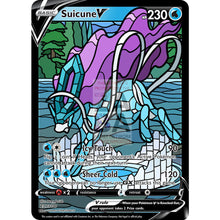 Suicune V Stained - Glass Custom Pokemon Card Standard / Silver Foil