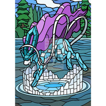 Suicune V Stained - Glass Custom Pokemon Card Standard Textless / Silver Foil