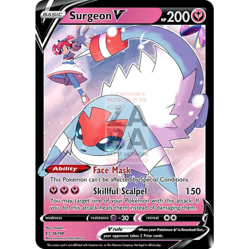 Surgeon V (If Ends In Eon Is Eeveelution) Custom Pokemon Card Silver Foil