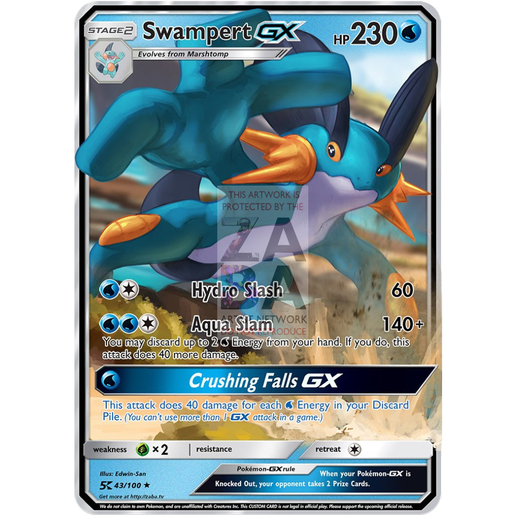 Swampert GX Custom Pokemon Card - ZabaTV