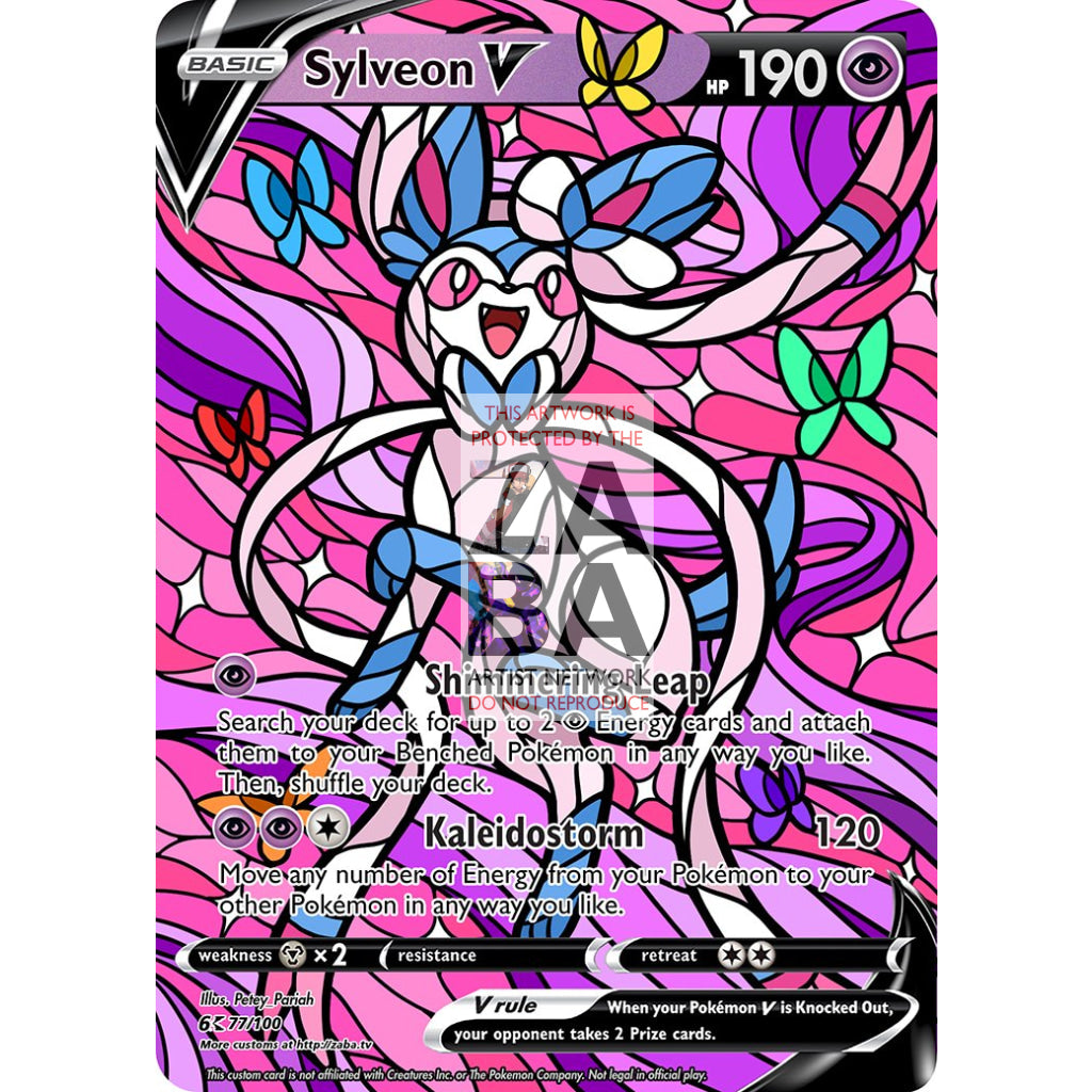 Sylveon V Stained-Glass Custom Pokemon Card - ZabaTV