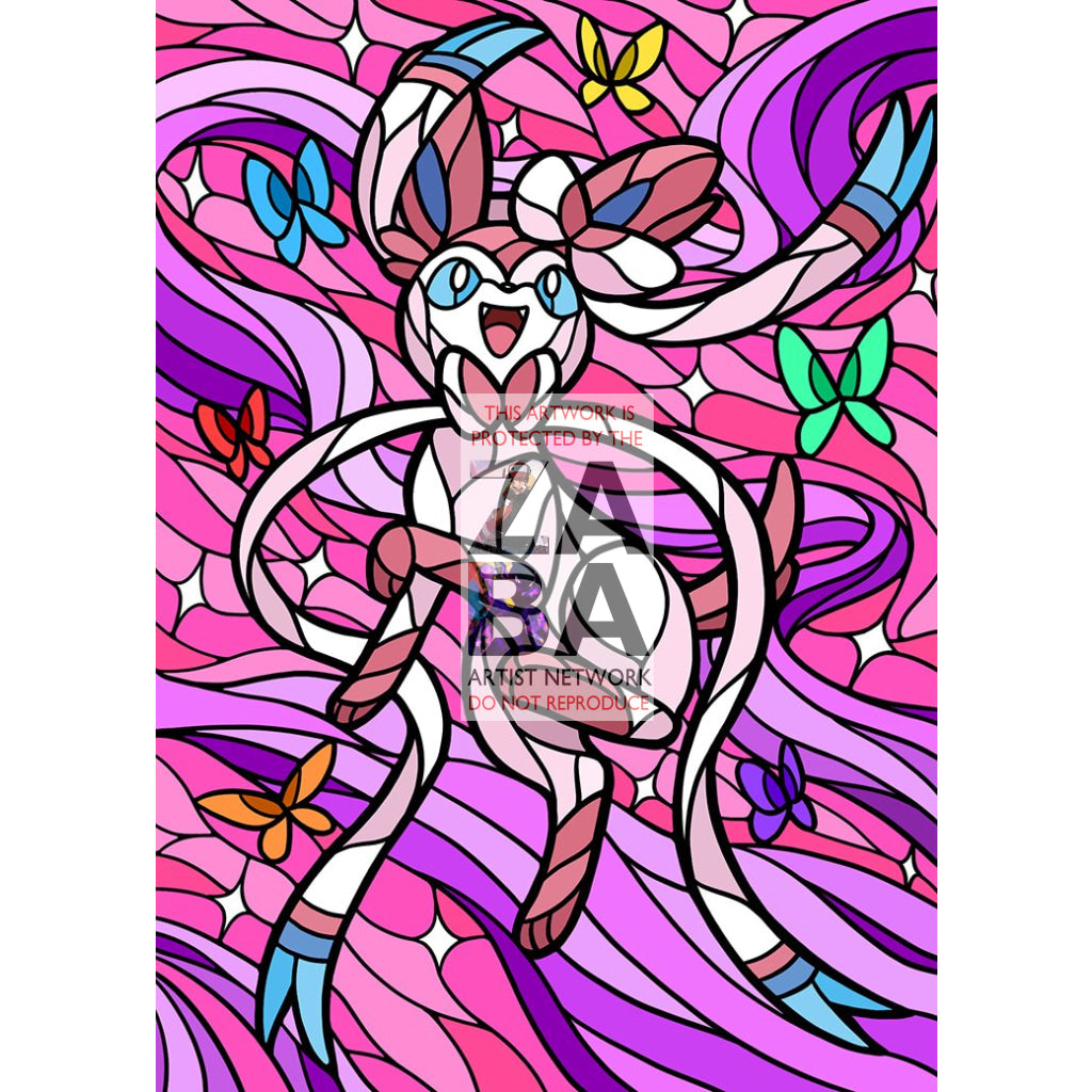 Sylveon V Stained-Glass Custom Pokemon Card - ZabaTV