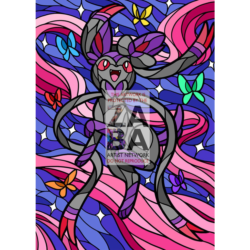 Sylveon V Stained-Glass Custom Pokemon Card - ZabaTV