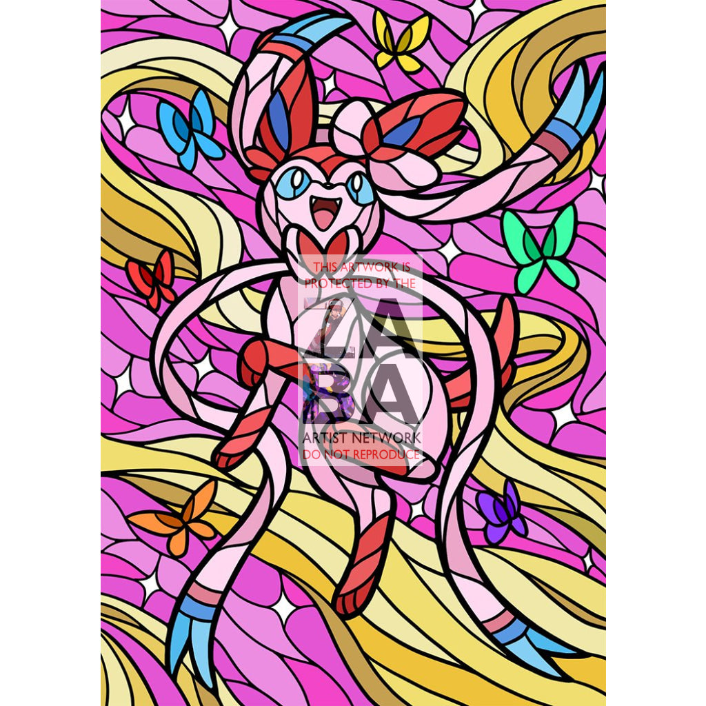 Sylveon V Stained-Glass Custom Pokemon Card - ZabaTV