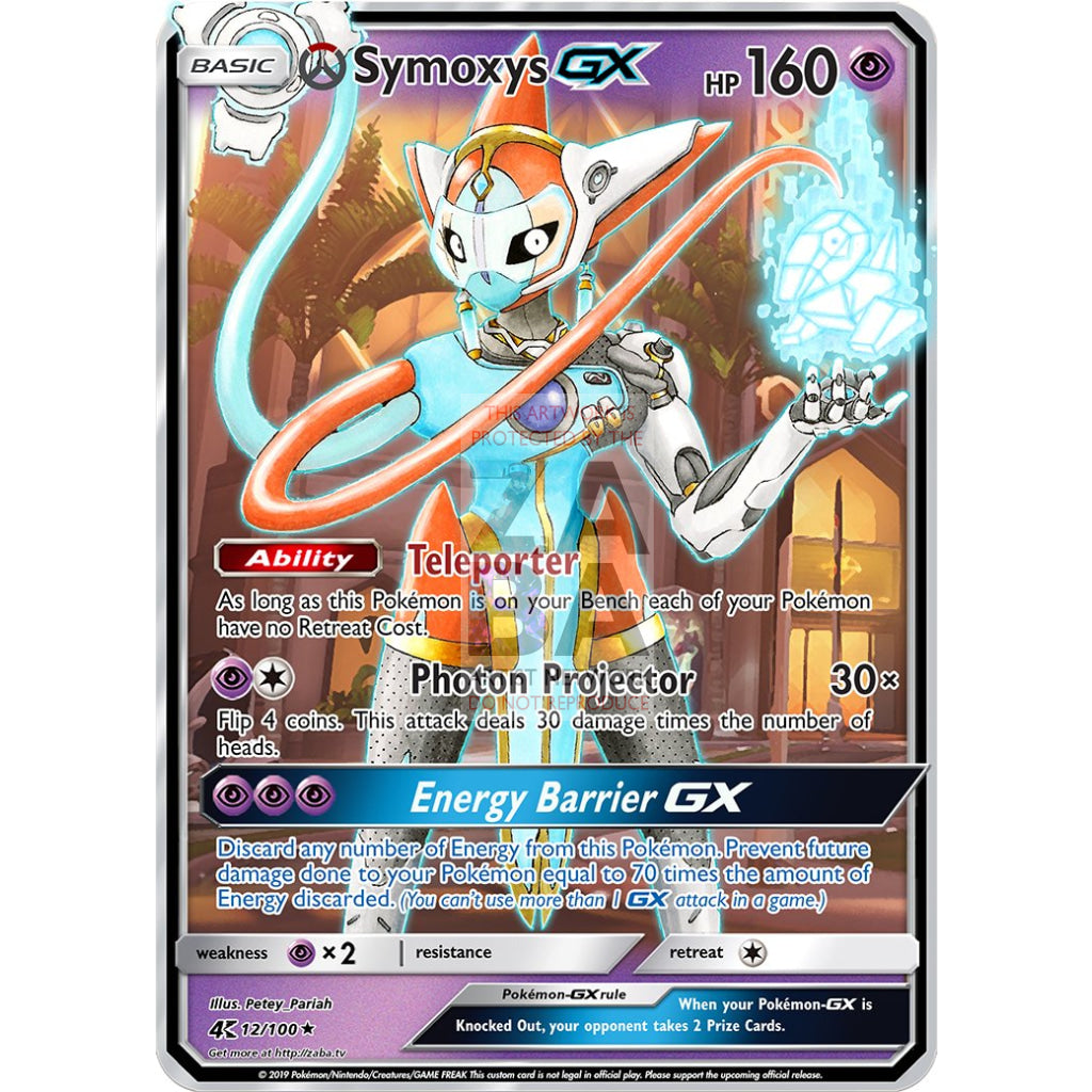 Symoxys Gx (Deoxys + Symmetra) Custom Overwatch Pokemon Card Silver Foil