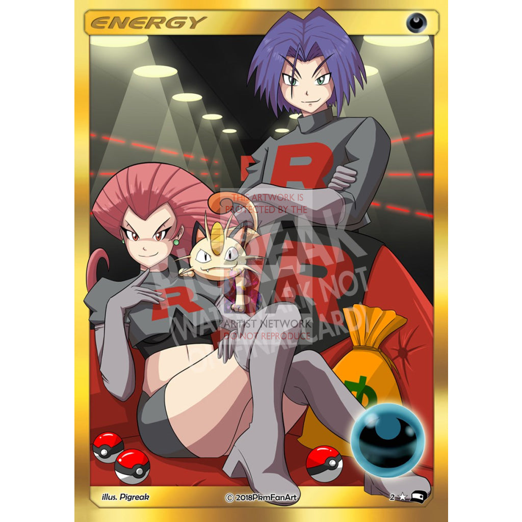 Team Rocket Dark Energy Pigreak Custom Pokemon Card