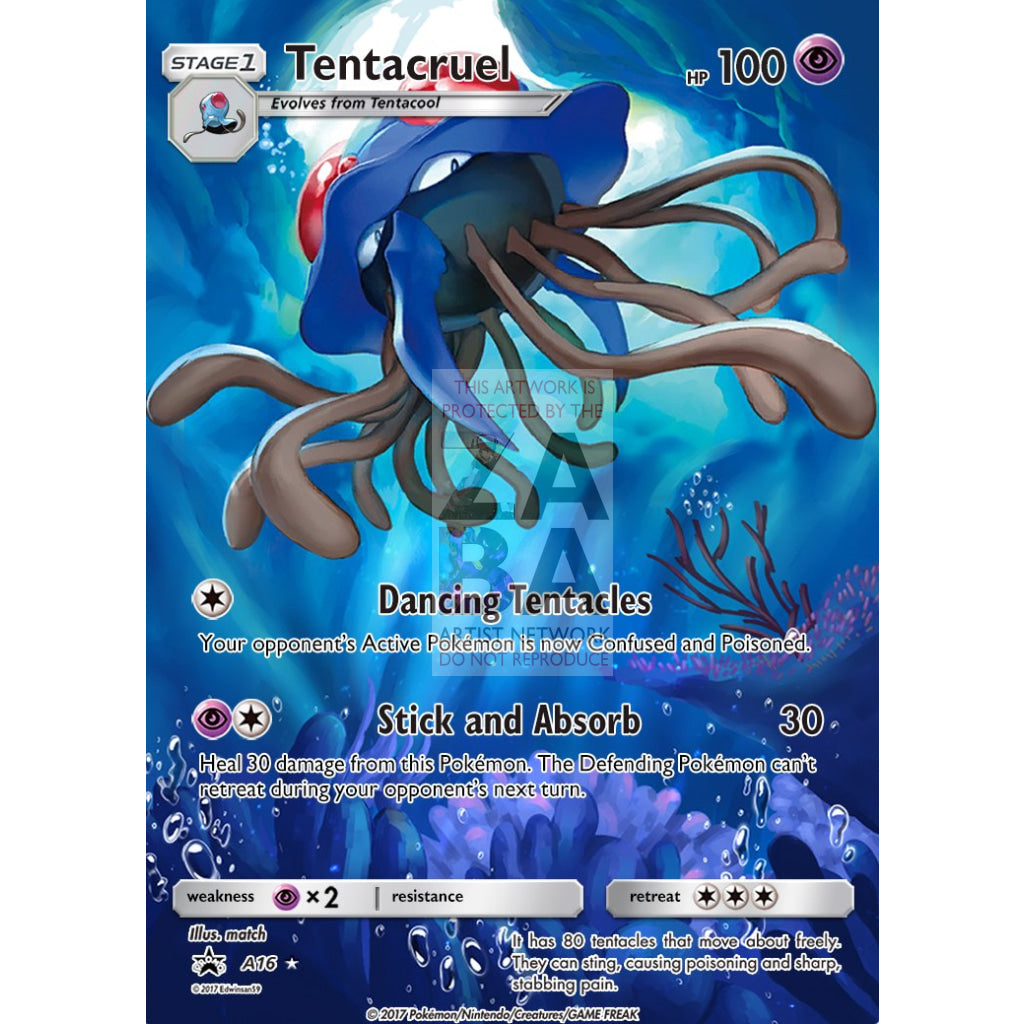 Tentacruel 72/160 Primal Clash Extended Art Custom Pokemon Card Silver Holographic