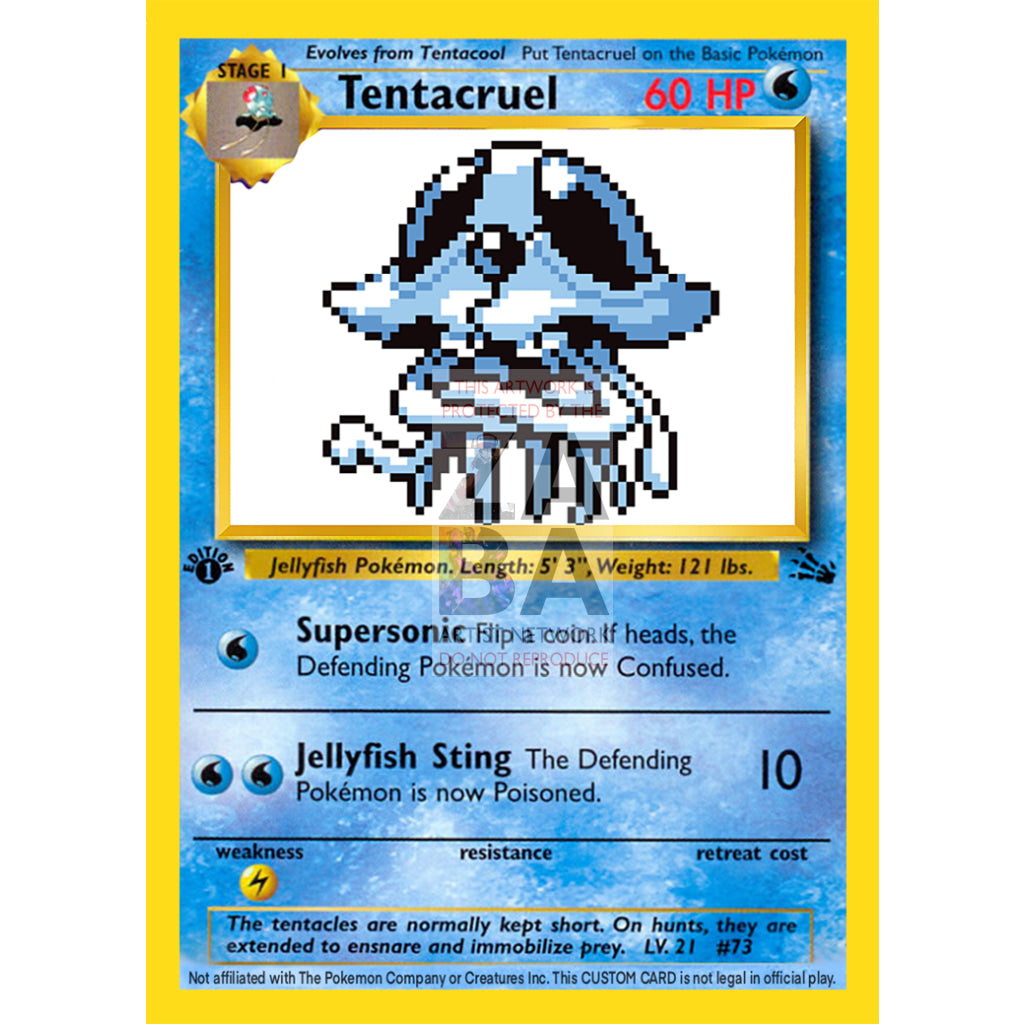 Tentacruel Game Sprite Custom Pokemon Card - ZabaTV