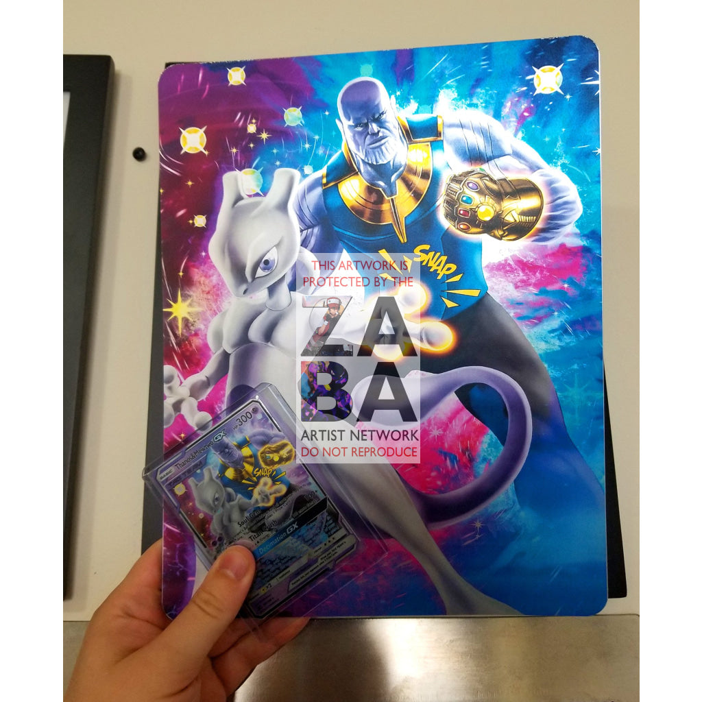 Thanos & Mewtwo 8"x10.5" Holographic Poster + Custom Pokemon Card Gift Set - ZabaTV