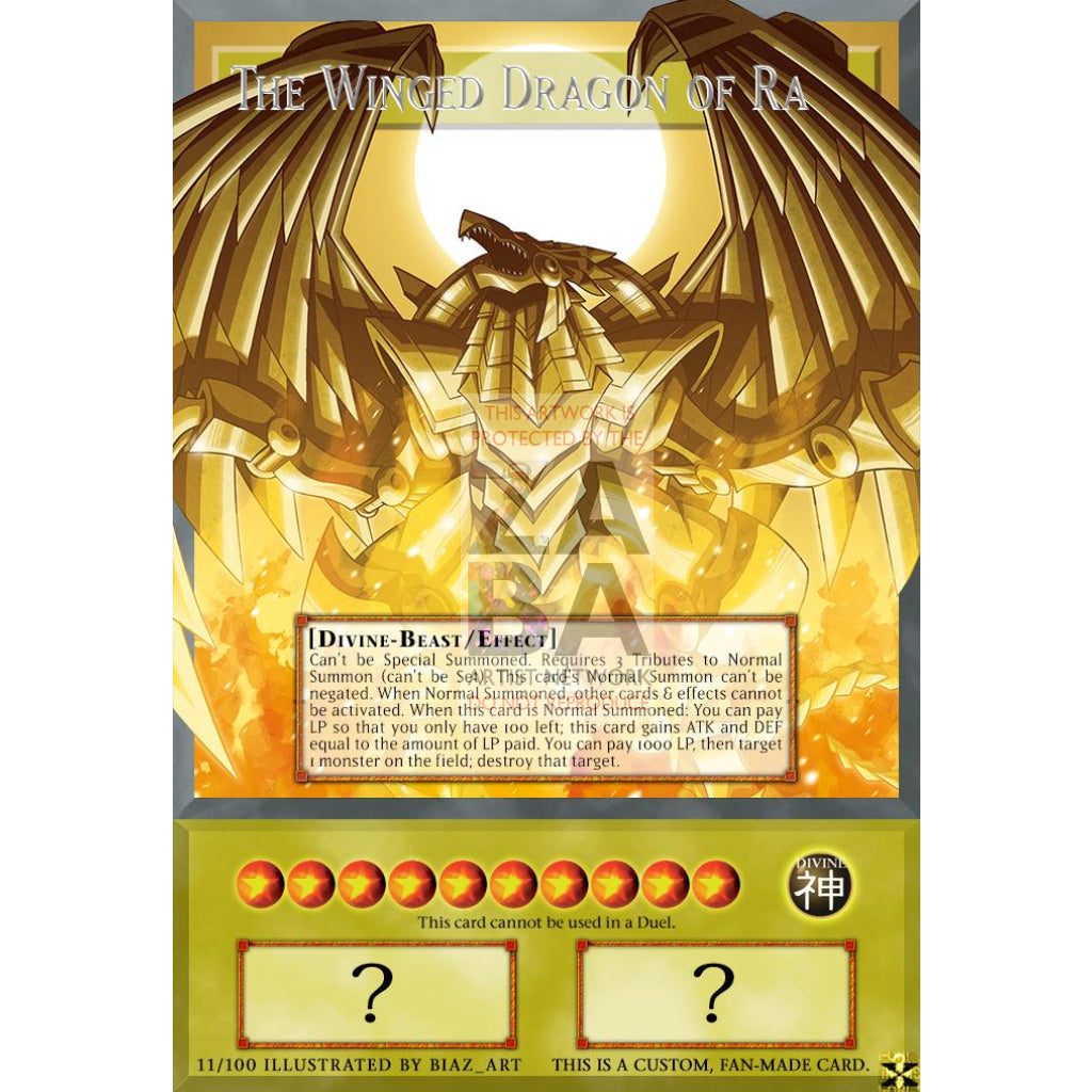 The Winged Dragon of Ra FULL ART ORICA - Custom Yu-Gi-Oh! Card - ZabaTV