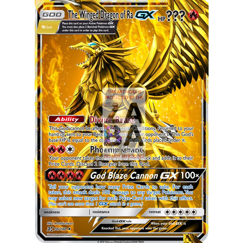 The Winged Dragon of Ra GX (Pokemon Yu-Gi-Oh! God Card Crossover) Custom Pokemon Card - ZabaTV