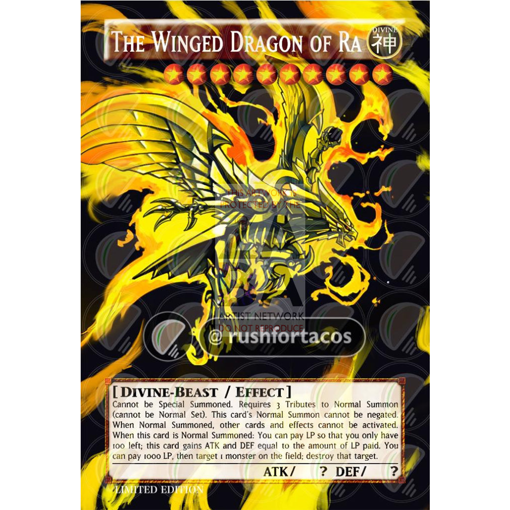 The Winged Dragon Of Ra V2 Full Art Orica - Custom Yu-Gi-Oh! Card Silver Holographic