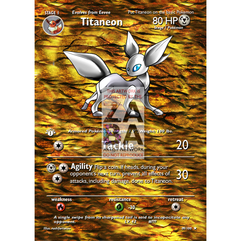 Titaneon (Eeveelution) Custom Pokemon Card - ZabaTV