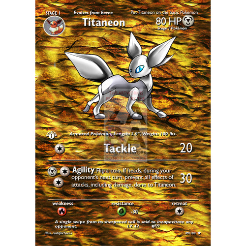 Titaneon (Eeveelution) Custom Pokemon Card Extended Plus Text