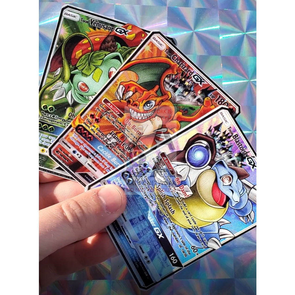 Toon Charizard Blastoise & Venusaur Gx Custom Pokemon Card