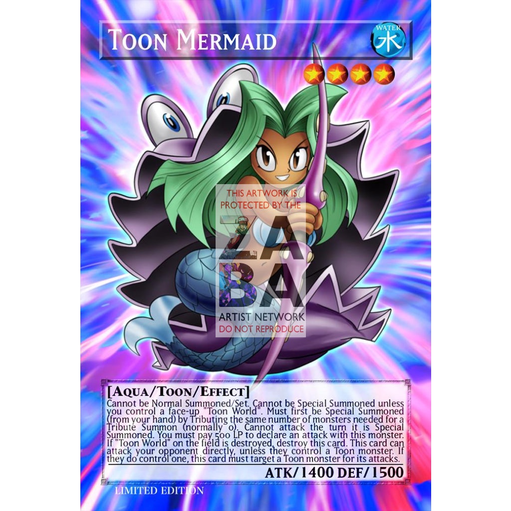 Toon Mermaid Full Art ORICA - Custom Yu-Gi-Oh! Card - ZabaTV