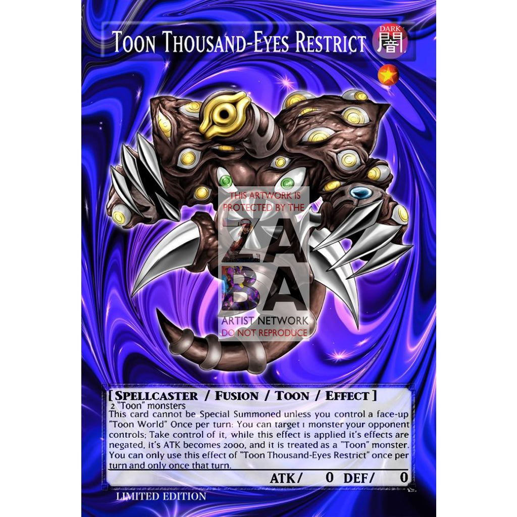 Toon Thousand-Eyes Restrict Full Art ORICA - Custom Yu-Gi-Oh! Card - ZabaTV