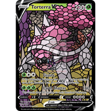 Torterra V Stained-Glass Custom Pokemon Card Cherry Blossom / Silver Foil