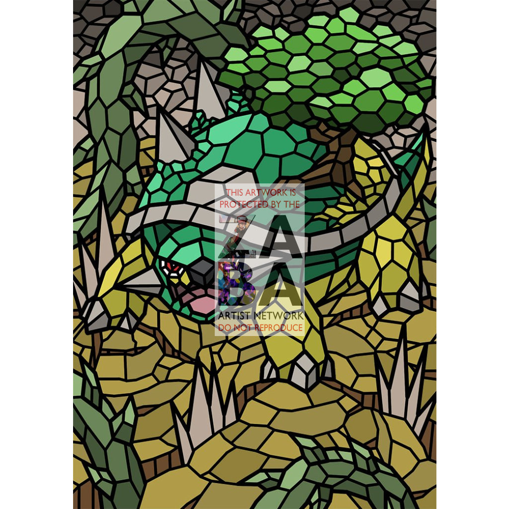 Torterra V Stained-Glass Custom Pokemon Card - ZabaTV