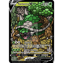 Torterra V Stained-Glass Custom Pokemon Card Standard / Silver Foil