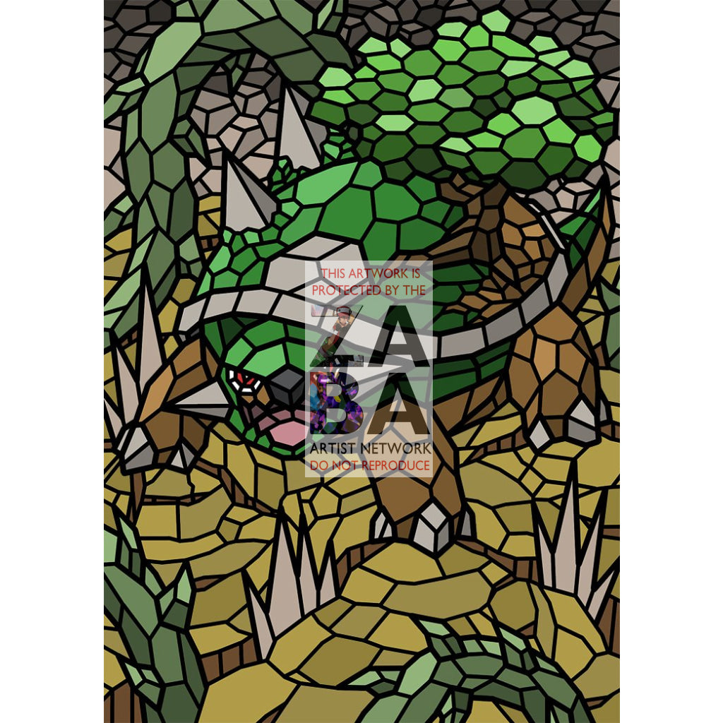 Torterra V Stained-Glass Custom Pokemon Card - ZabaTV