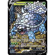Torterra V Stained-Glass Custom Pokemon Card Tundra / Silver Foil