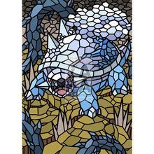 Torterra V Stained-Glass Custom Pokemon Card Tundra Textless / Silver Foil