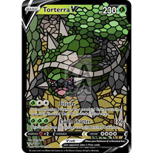 Torterra V Stained-Glass Custom Pokemon Card War Tank / Silver Foil