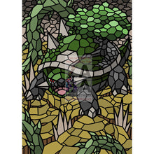 Torterra V Stained-Glass Custom Pokemon Card War Tank Textless / Silver Foil