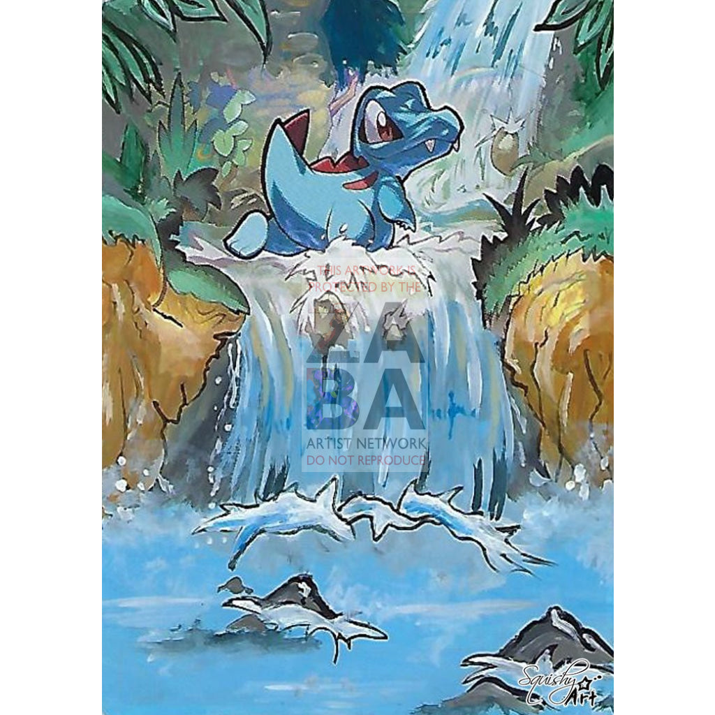 Totodile 18/73 Shining Legends Extended Art Custom Pokemon Card Textless Silver Holographic