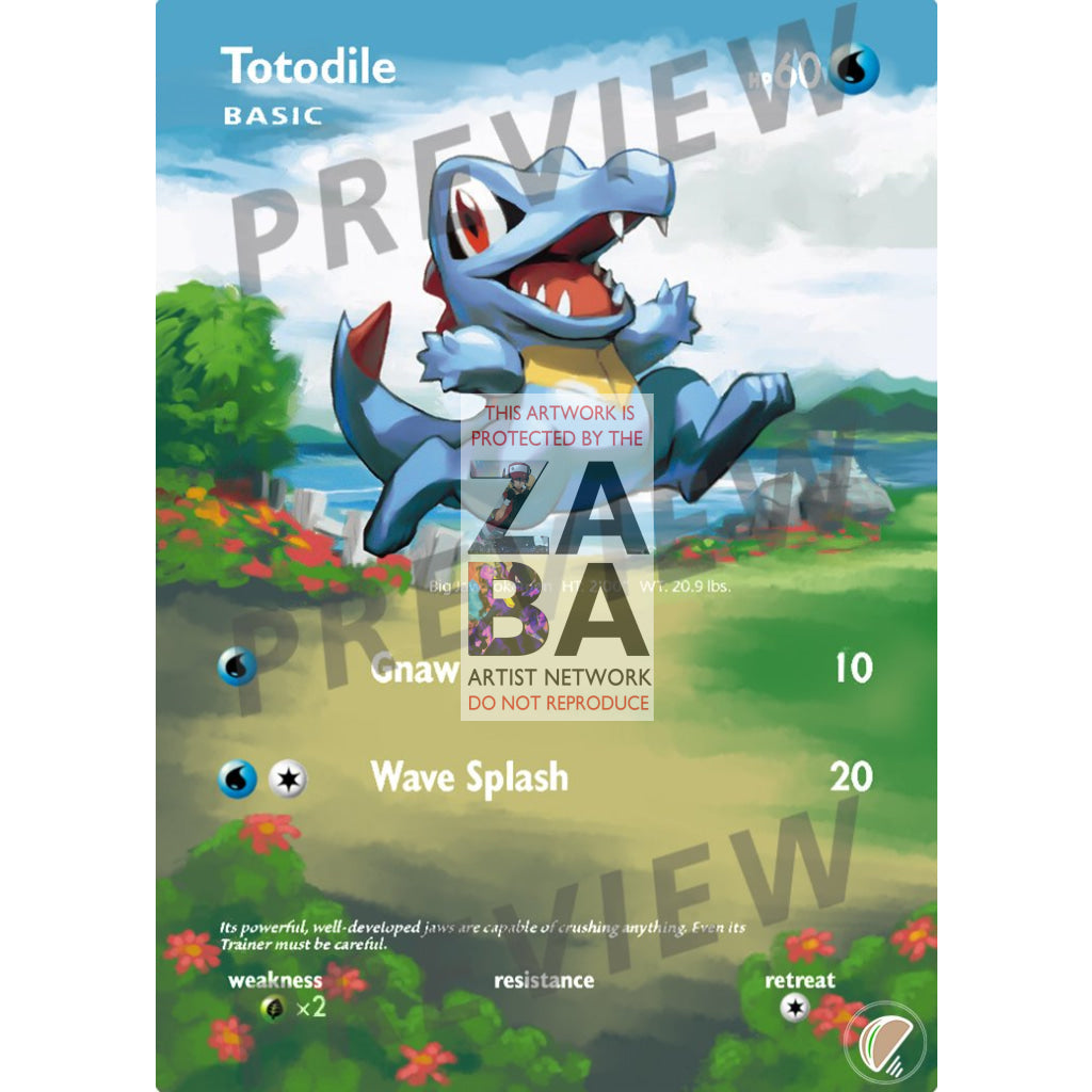 Totodile 86/123 HeartGold & SoulSilver Extended Art Custom Pokemon Card - ZabaTV