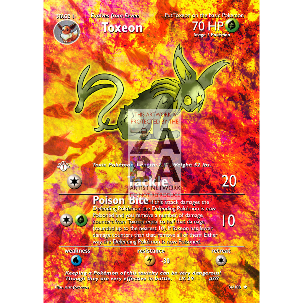 Toxeon (Eeveelution) Custom Pokemon Card - ZabaTV