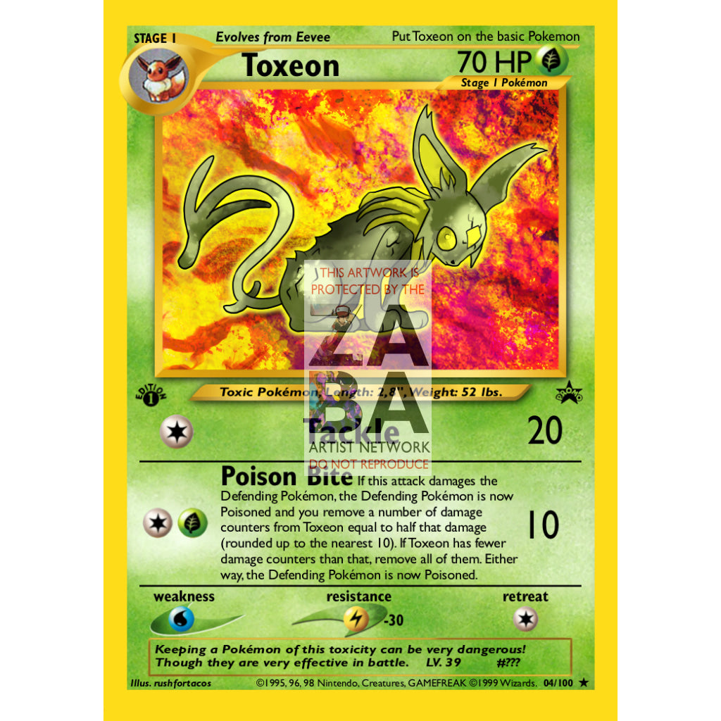 Toxeon (Eeveelution) Custom Pokemon Card - ZabaTV