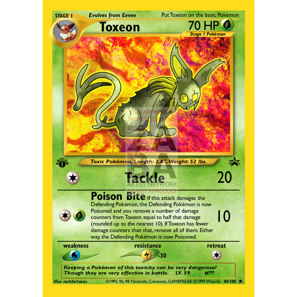 Toxeon (Eeveelution) Custom Pokemon Card Retro Template