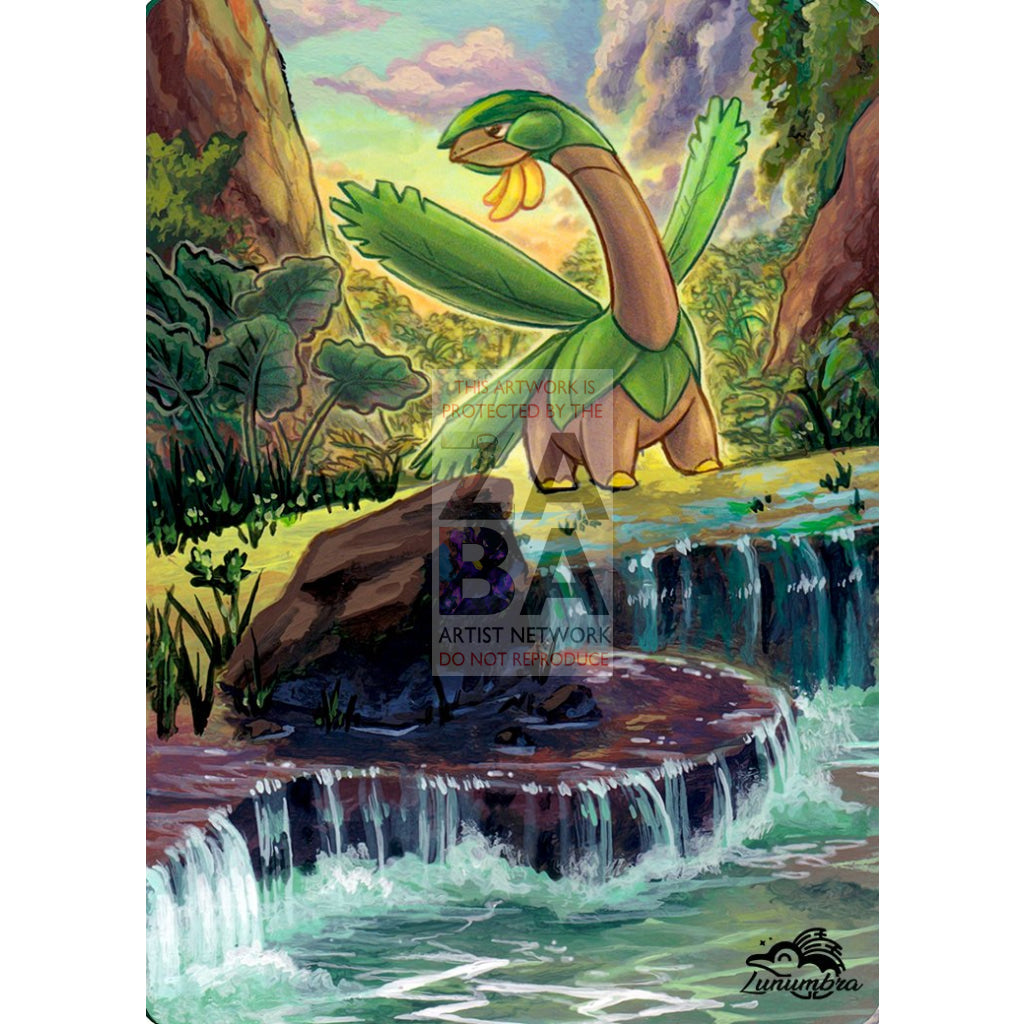 Tropius 12/136 Cosmic Eclipse Extended Art Custom Pokemon Card Textless Silver Holographic