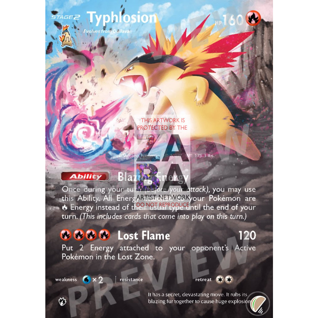 Typhlosion 42/214 Lost Thunder Extended Art Custom Pokemon Card - ZabaTV